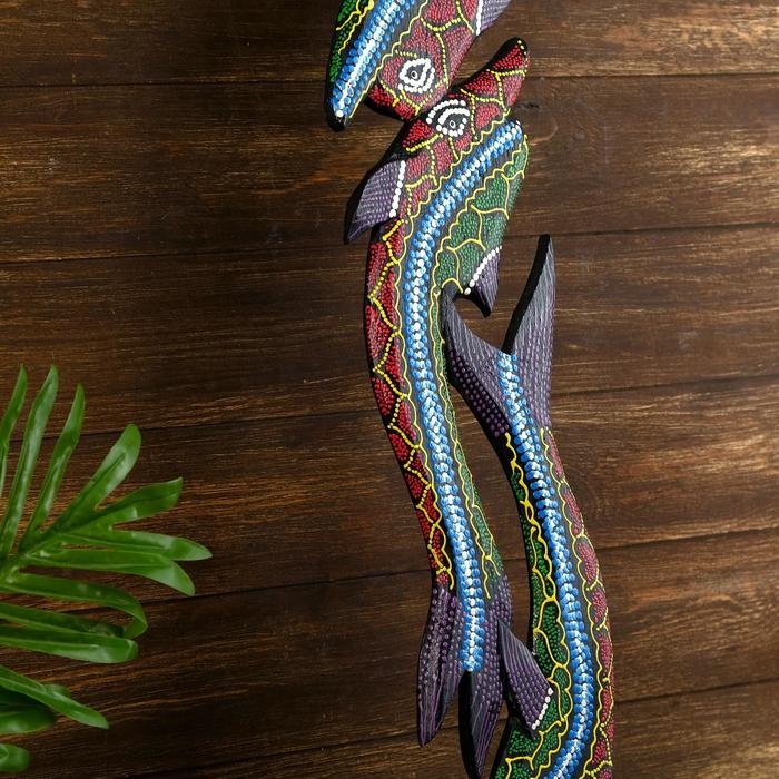 Панно  Панно "Дельфины" дерево 100х15х1,5 см МИКС