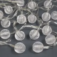 Гирлянда &laquo;Нить&raquo; 5 м с насадками &laquo;Шарики льда&raquo;, IP20, прозрачная нить, 20 LED, свечение мульти (RG/RB), мигание, 220 В