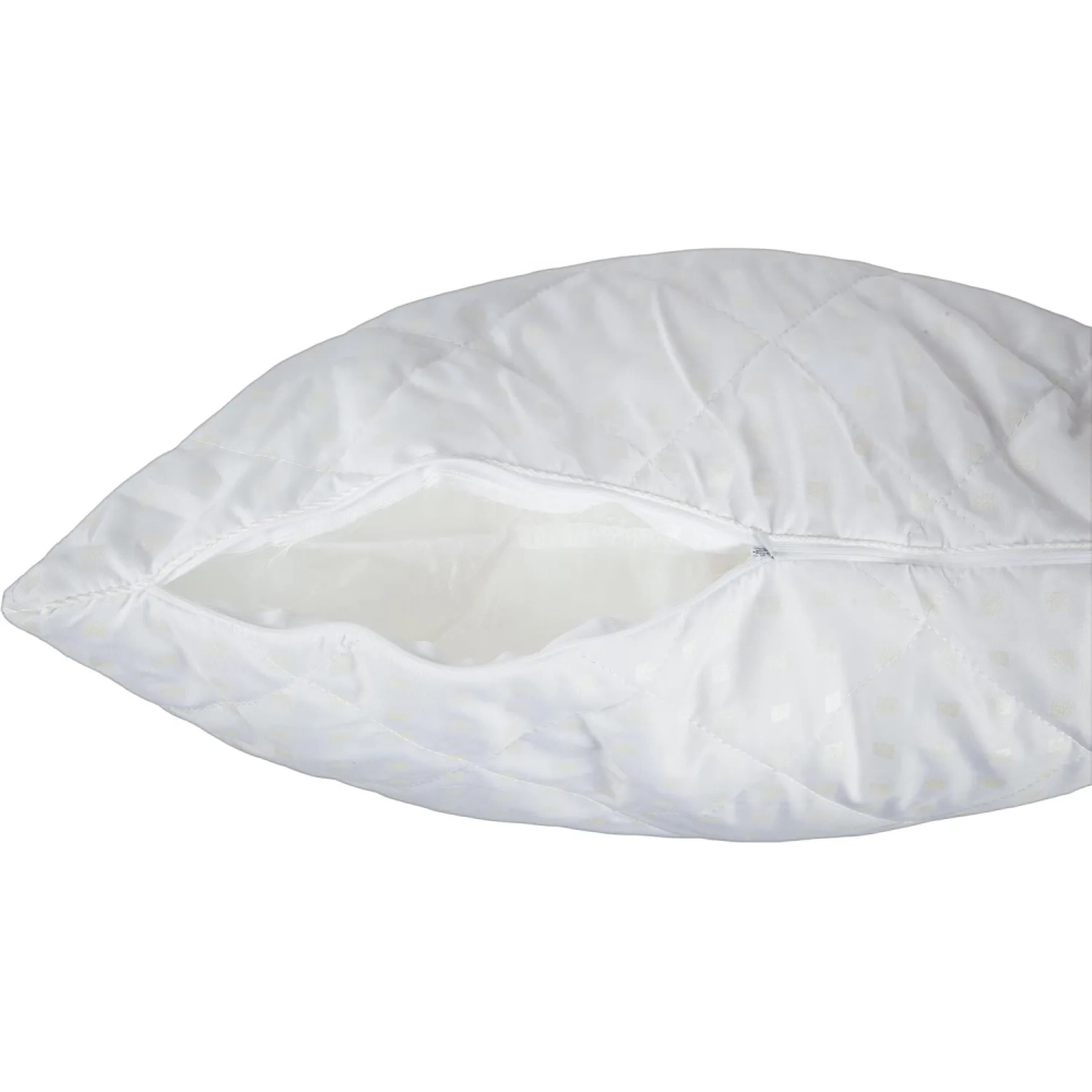 Подушка Luscan 70х70, стеганная, (иск. лебяжий пух/тик ПЭ), белые шашечки