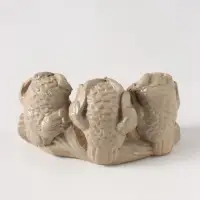 Фигурка гипс &laquo;Три совы на жердочке&raquo;, слоновая кость, 9&times;5&times;3.5 см