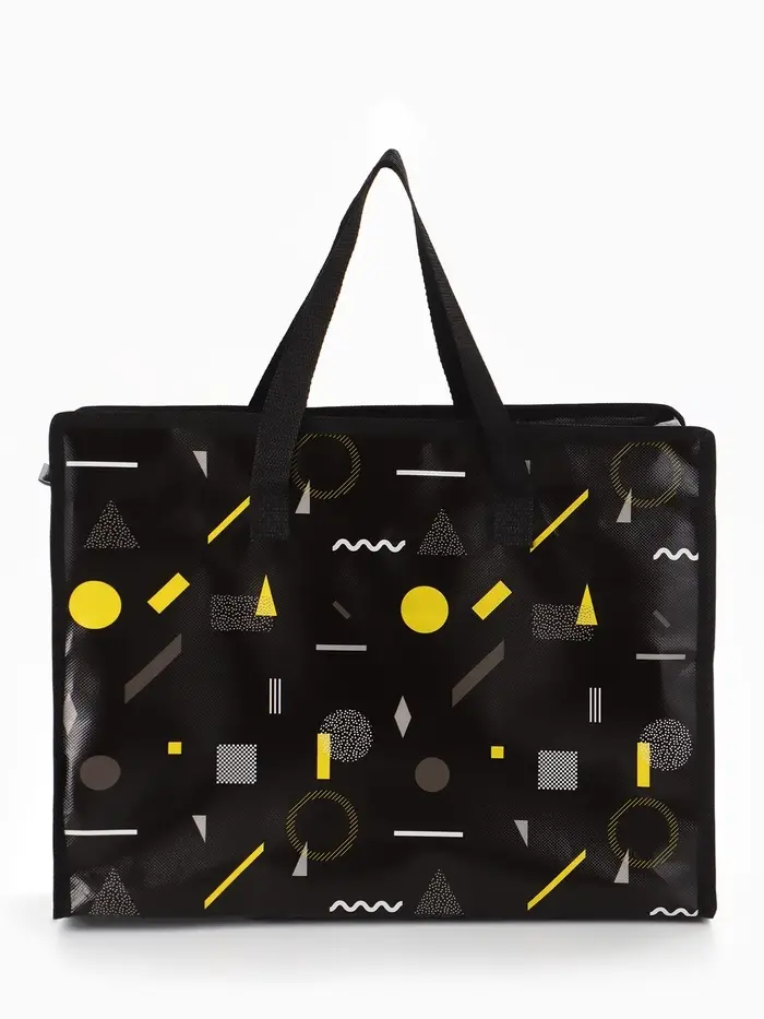 Сумка хоз Абстракция, 40*15*30, отдел на молнии, черный