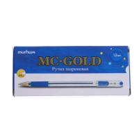 Ручка шариковая MunHwa MC Gold, узел 0.5 мм, чернила синие, штрихкод на ручке