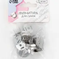 Кнопки магнитные, квадратные, 18&times;18 мм, 4 шт., цвет серебряный