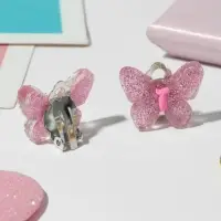 Серьги клипсы детские Выбражулька «Блестящая бабочка», миксы