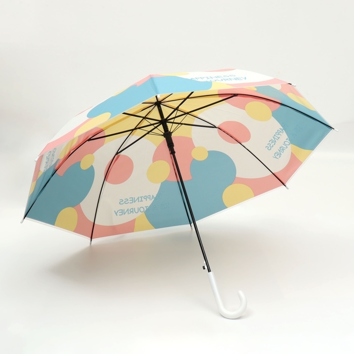 Зонт - трость полуавтоматический «Радужный круг», 8 спиц, R = 46/54 см, D = 108 см, рисунок МИКС Зонт - трость полуавтоматический «Радужный круг», 8 спиц, R = 46/54 см, D = 108 см, рисунок МИКС