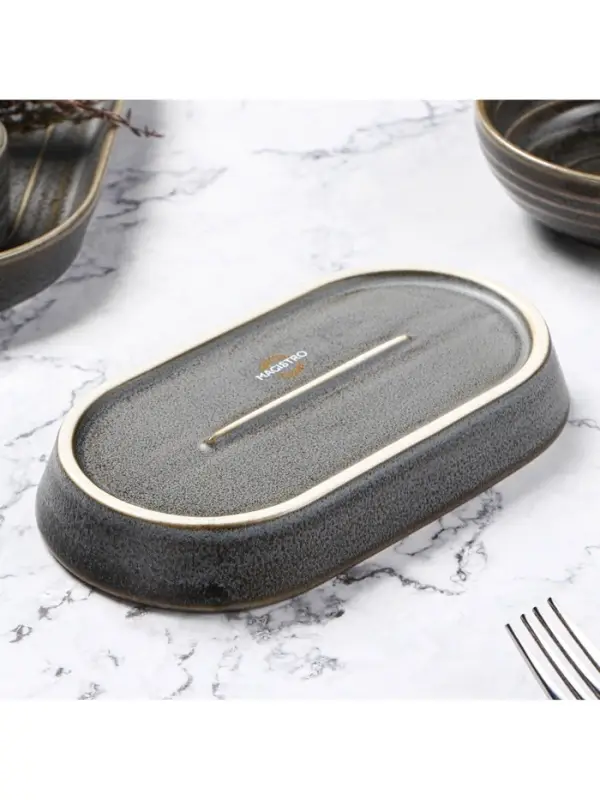 Блюдо Magistro Urban, 260 мл, 18&times;9.8&times;2.5 см, овальное, фарфор, серый