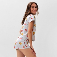 Пижама женская (футболка и шорты) KAFTAN Pizza р. 44-46, серый