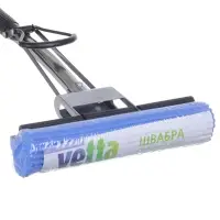 VETTA Швабра ПВА с изогнутой ручкой 110см, один ряд роликов