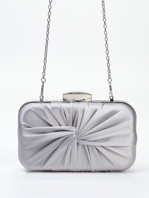 Сумка жен,  20*6*13, отд на фермуаре, цепь, серебро