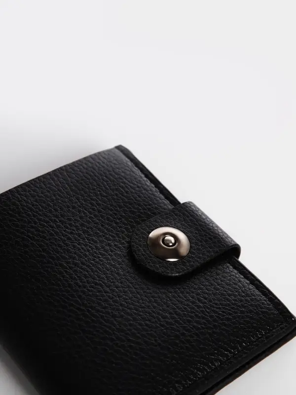 Портмоне мужское, 3 отделения, на магните, чёрное