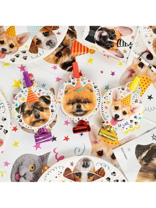 Карнавальные язычки гудки "Собачки" 11 см, 6 шт. в упак.