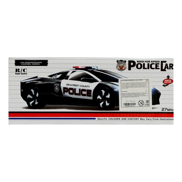 Машина радиоуправляемая «Полиция», работает от батареек, цвет бело-синий Машина радиоуправляемая «Полиция», работает от батареек, цвет бело-синий