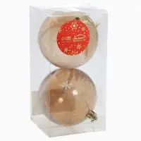 Ёлочные игрушки &laquo;Зимняя сказка&raquo;, шары новогодние, d=8 см, набор 2 шт., бело-коричневый