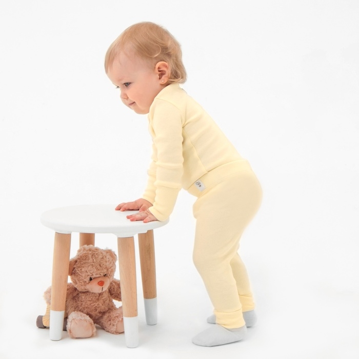 Комплект леггинсов детских MINAKU: Basic Line BABY, цвет молочный/кремовый, рост 62-68