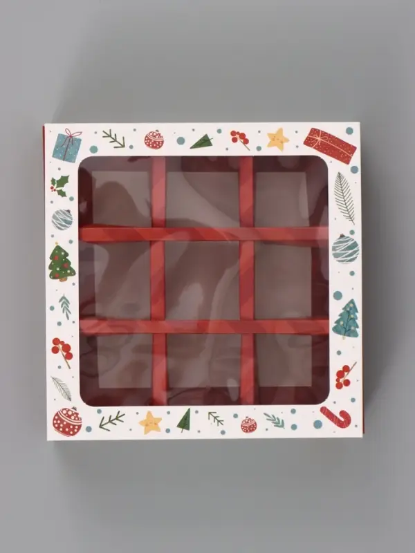 Коробка для 9 конфет &laquo;Счастья в Новом году&raquo; 14.5&times;14.5&times;3.5 см