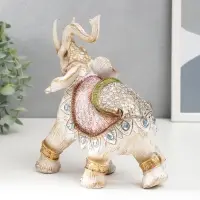 Фигурка полистоун &laquo;Слон в попоне с сапфирами&raquo;, под дерево, 21&times;18&times;9 см, МИКС