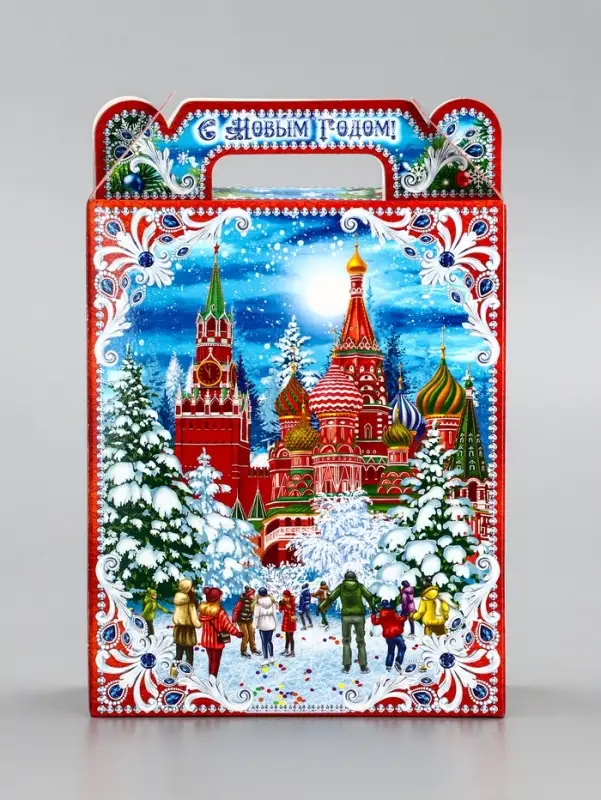 Подарочная коробка новогодняя &laquo;Кремль&raquo;. для сладких подарков, 14&times;6&times;21 см