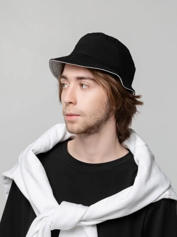 Панама Summer двусторонняя, черная с серым Панама Summer двусторонняя, черная с серым