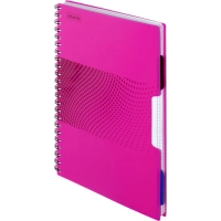 Бизнес-тетрадь А4,140л,кл,спир,пласт.обл,2разд Attache DIGITAL розов 876746