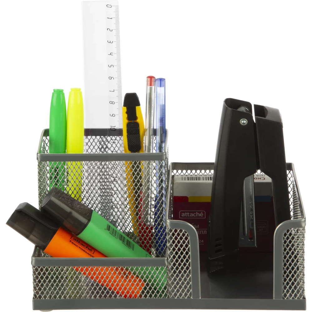 Подставка-органайзер для канц принадлежностей Attache серебр 185x93x102мм