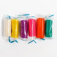 Тесто-пластилин, набор 6 цветов, с блёстками