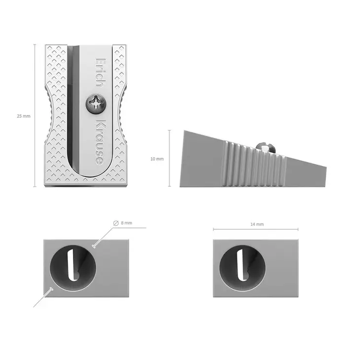 Точилка ErichKrause Ferro, 1 отверстие, алюминий, отверстие диаметром 8 мм, серая Точилка ErichKrause Ferro, 1 отверстие, алюминий, отверстие диаметром 8 мм, серая