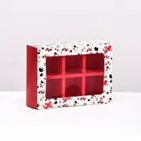 Коробка для конфет 6 шт., белая «Купидон», 13.7×9.85×3.86 см