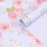 Пленка для цветов, &laquo;Розы&raquo;, светло-фиолетовая, 57&times;57 см