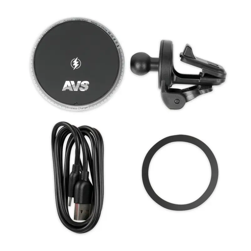 Держатель для смартфонов с беспр.зарядкой магнитный в дефлектор MagSafe AVS AH-02-WC