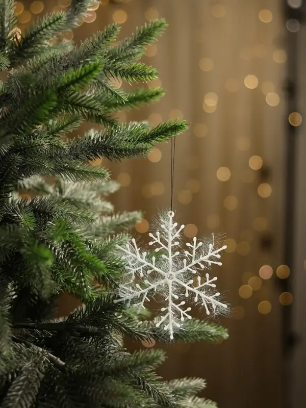 Ёлочные игрушки набор 3 шт. &laquo;Зимнее волшебство. Снежинка - пушинка&raquo;, d=14 см, белый