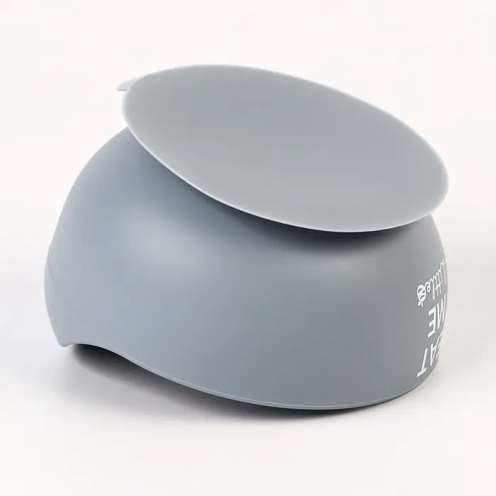 Тарелка детская на присоске 350мл., M&B, 12х12х8, силикон, серый