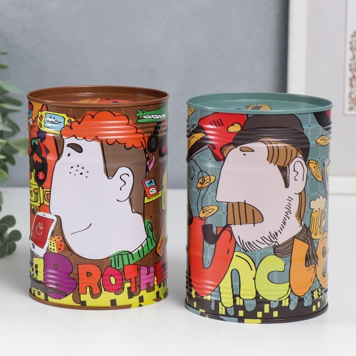 Копилка металл банка Копилка металл банка "Родственники" МИКС 12,5х8,5х8,5 см