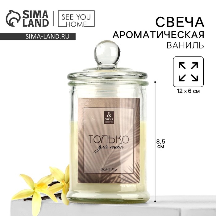 Свеча ароматическая в стекле «Только для тебя», аромат ваниль,11 х 5,8 см Свеча ароматическая в стекле «Только для тебя», аромат ваниль,11 х 5,8 см