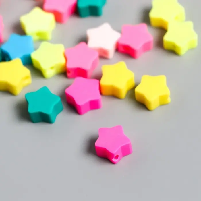 Набор бусин для рукоделия и плетения &laquo;Арт Узор. Яркие звёздочки&raquo;, 25 шт., 0.5&times;0.9&times;0.9 см