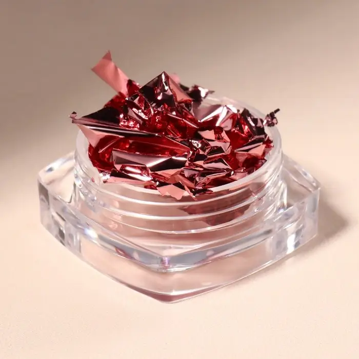 Поталь для декора ногтей, розовая