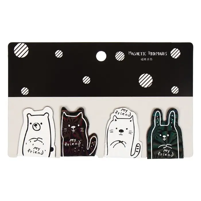 Набор магнитных закладок для книг Calligrata 4 штуки, Набор магнитных закладок для книг Calligrata 4 штуки, "Кошки", МИКС