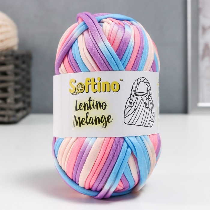 Пряжа трикотажная 95% хлопок, 5% эластан Пряжа трикотажная 95% хлопок, 5% эластан "Lentino Melange" 100 гр 30 м цвет 20