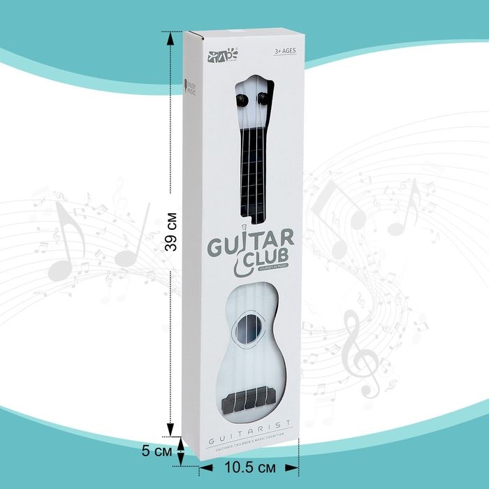 Игрушка музыкальная - гитара «Стиль», 4 струны, 38,5 см., цвет белый