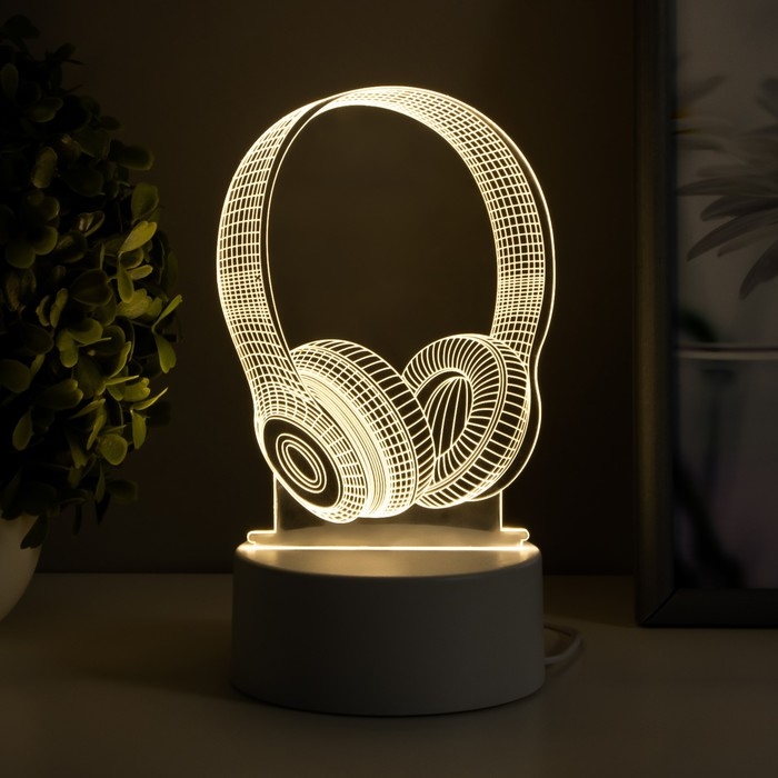 Ночник Ночник "Наушники" LED 3000K USB 10.2х17.9 см