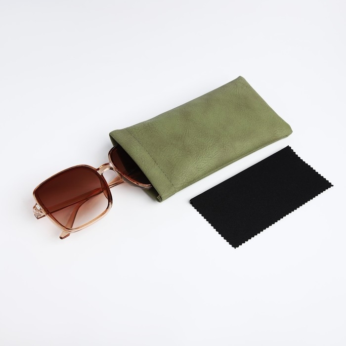 Чехол для очков на хлопушке, длина 17,5 см, цвет зелёный Чехол для очков на хлопушке, длина 17,5 см, цвет зелёный