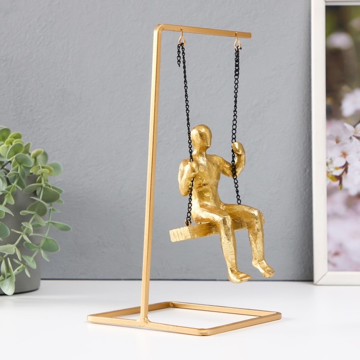 Сувенир полистоун  Сувенир полистоун "Мыслитель" золото 26х13х13 см
