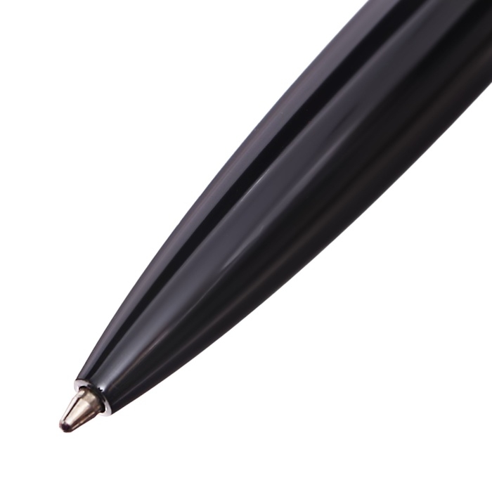 Ручка подарочная шариковая в кожзам футляре поворотная Люкс корпус черный/серебро Ручка подарочная шариковая в кожзам футляре поворотная Люкс корпус черный/серебро