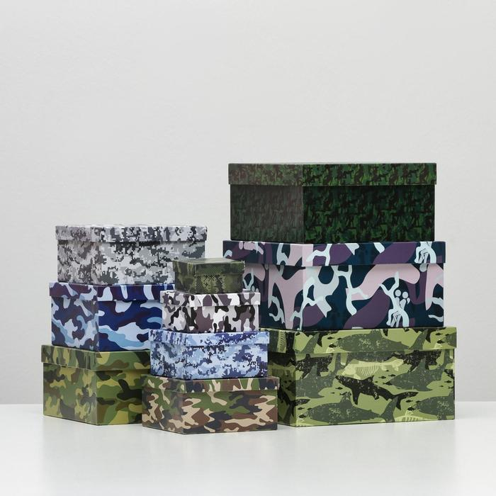 Набор коробок 10 в 1 Набор коробок 10 в 1 "Милитари 2", 25,5 х 25,5 х 13 - 7 х 7 х 4 см