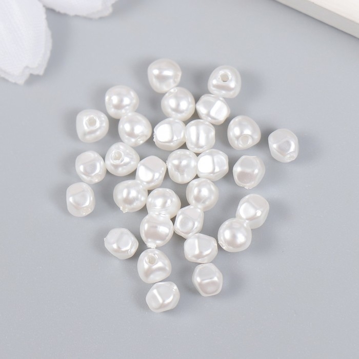 Бусины для творчества пластик Бусины для творчества пластик "Микро-жемчуг неправильной формы" 30 шт (± 5) 0,4х0,4х0,4 см