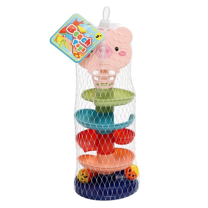 Развивающая пирамидка «Попади в корзину», 6 элементов, цвет МИКС Развивающая пирамидка «Попади в корзину», 6 элементов, цвет МИКС