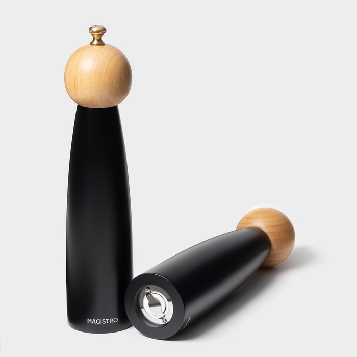 Набор мельниц для специй  Набор мельниц для специй "Ollander" 2 шт. 27см, цвет черный