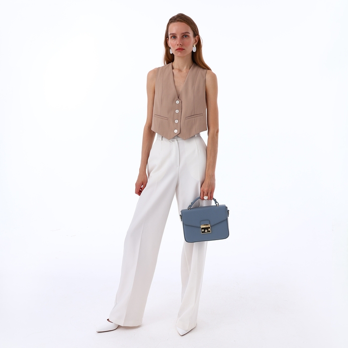 Сумка женская на клапане, TEXTURA, маленький размер, цвет голубой Сумка женская на клапане, TEXTURA, маленький размер, цвет голубой