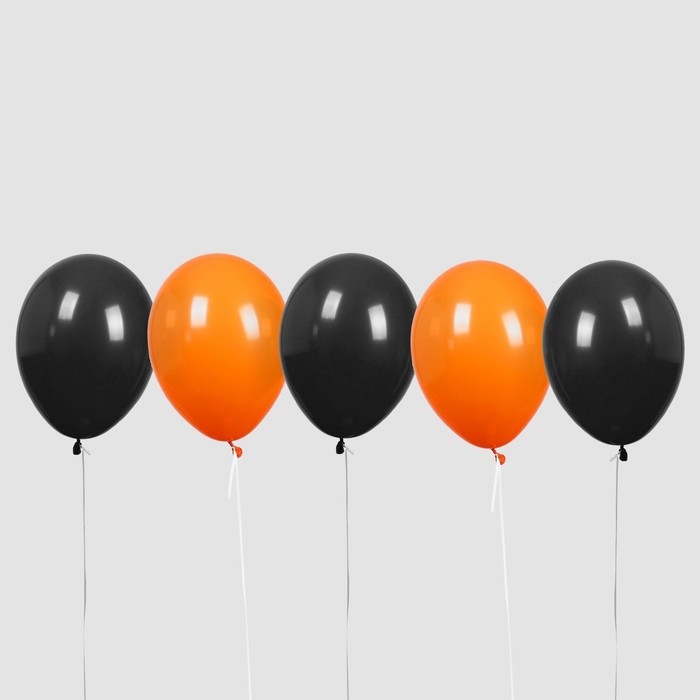 Шар латексный 12 Шар латексный 12" «Чёрный и оранжевый», пастель, набор 50 шт.