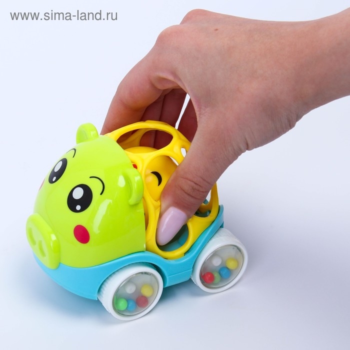 Машинка - погремушка «Зоо», с эластичными элементами, виды МИКС, Крошка Я Машинка - погремушка «Зоо», с эластичными элементами, виды МИКС, Крошка Я