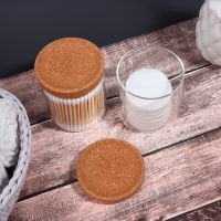 Набор органайзеров для ватных палочек и дисков, 17,5 &times; 10 &times; 10 см цвет прозрачный/коричневый